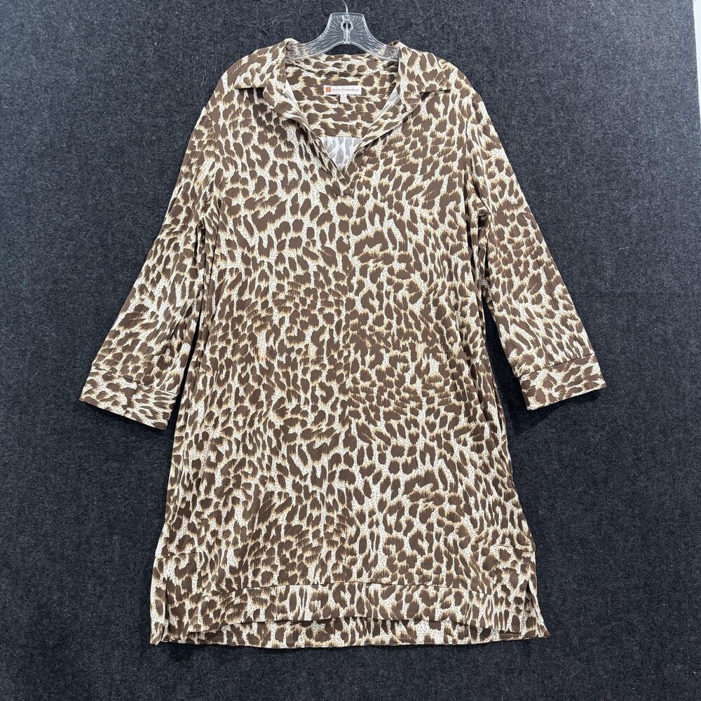 Jude Connally Brown and Cream Leopard Print Mini Dress